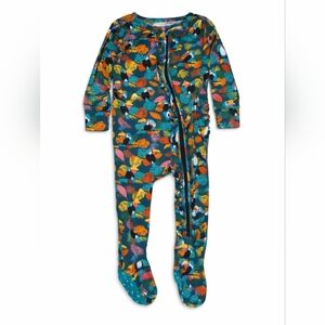 Posh Peanut Bamboo Zip Footie – Toucan Tropical Print 6–9M